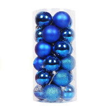 (Royal blue) Christmas Balls Shatterproof Unbreakable 3cm Plastic Balls Baubles Bulk Christmas Ornaments Set for Tree Decorations Festive 24pcs