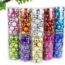 (Light blue) Christmas Balls Shatterproof Unbreakable 3cm Plastic Balls Baubles Bulk Christmas Ornaments Set for Tree Decorations Festive 24pcs