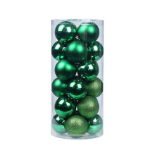 (Dark green) 24pcs 3cm Christmas Balls Christmas Tree Ornaments Ball Xmas Hanging Tree Pendants Home Party Christmas Tree Decor New Year Gift