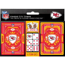 Msterverk officiellt licensierade NFL Kansas City Chiefs 2-pack spelkort och trningsset fr vuxna