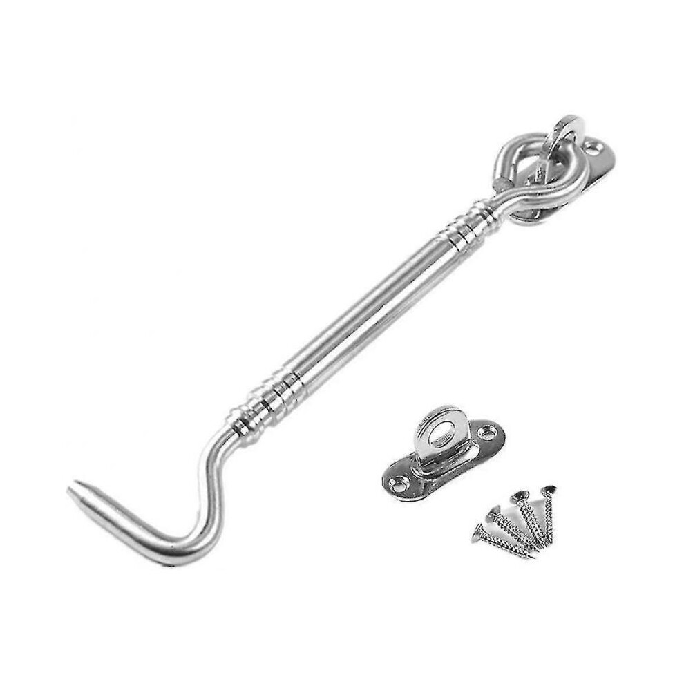 Cabin Hook, Gate Latch 8Inch Stainless Steel Eye Shed Door Latch For Shed Door Garage Door Windows Cabin 5004229816409