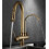 (B) 3 Way Kitchen Tap Antique with Pull Out Spray Brass Swivel 3 Way Kitchen Taps 4
