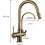 (B) 3 Way Kitchen Tap Antique with Pull Out Spray Brass Swivel 3 Way Kitchen Taps 3