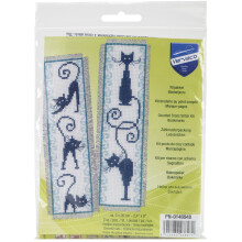 Vervaco Cross Stitch Bookmark Cheerful Cats (Set of 2) 2.4"""" x 8""""