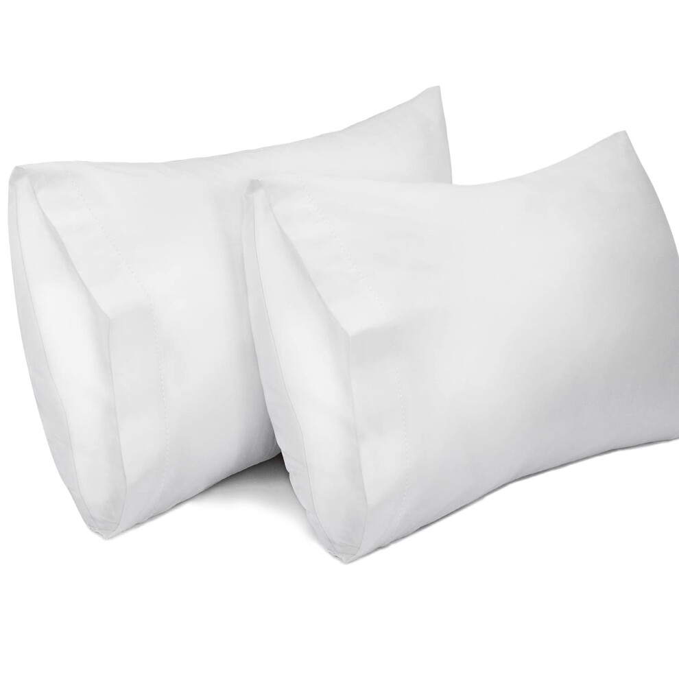 Taies d'oreiller Lirex, lot de 2, 100 % coton respirant, taille standard, 50,8 x 66 cm, blanc
