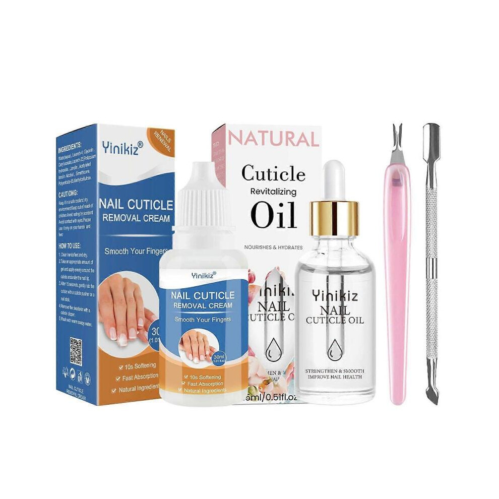 White (White) Revitalize Cuticle Oil Set, Nail Cuticle Revitalizing Oil, Repairs Hydrates And Strengthens Nails And Cuticles, Moisturizing Cuticle Softener