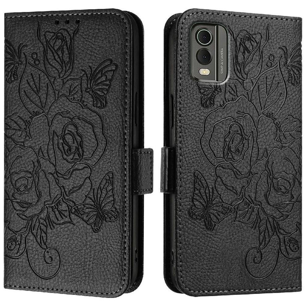 Gangxun Black (Black) Case For Nokia C32 Magnetic Wallet Pu Leather With Credit Card Slot