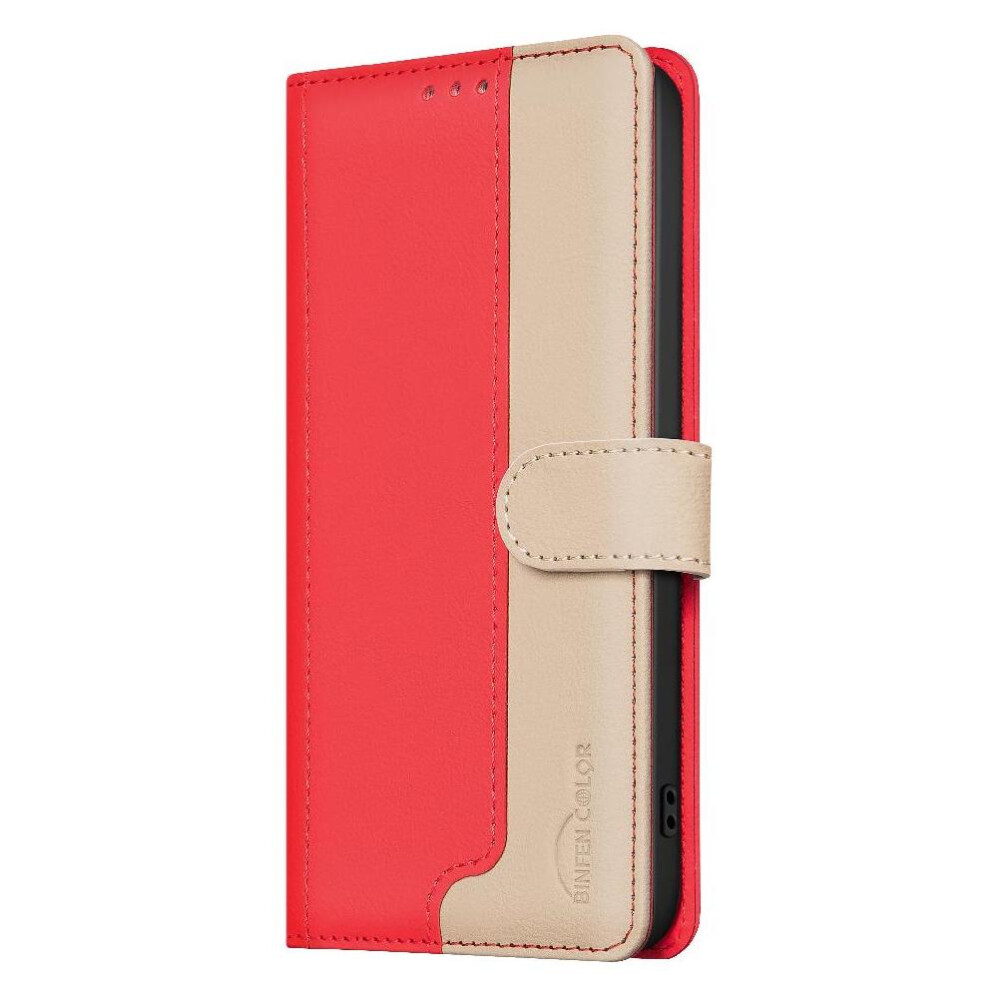 (Red) Flip Case For Xiaomi 14T Kickstand Card Slots Holder Rfid Blocking Shockproof Tpu Inner Shell Flip Folio Red 764563456635