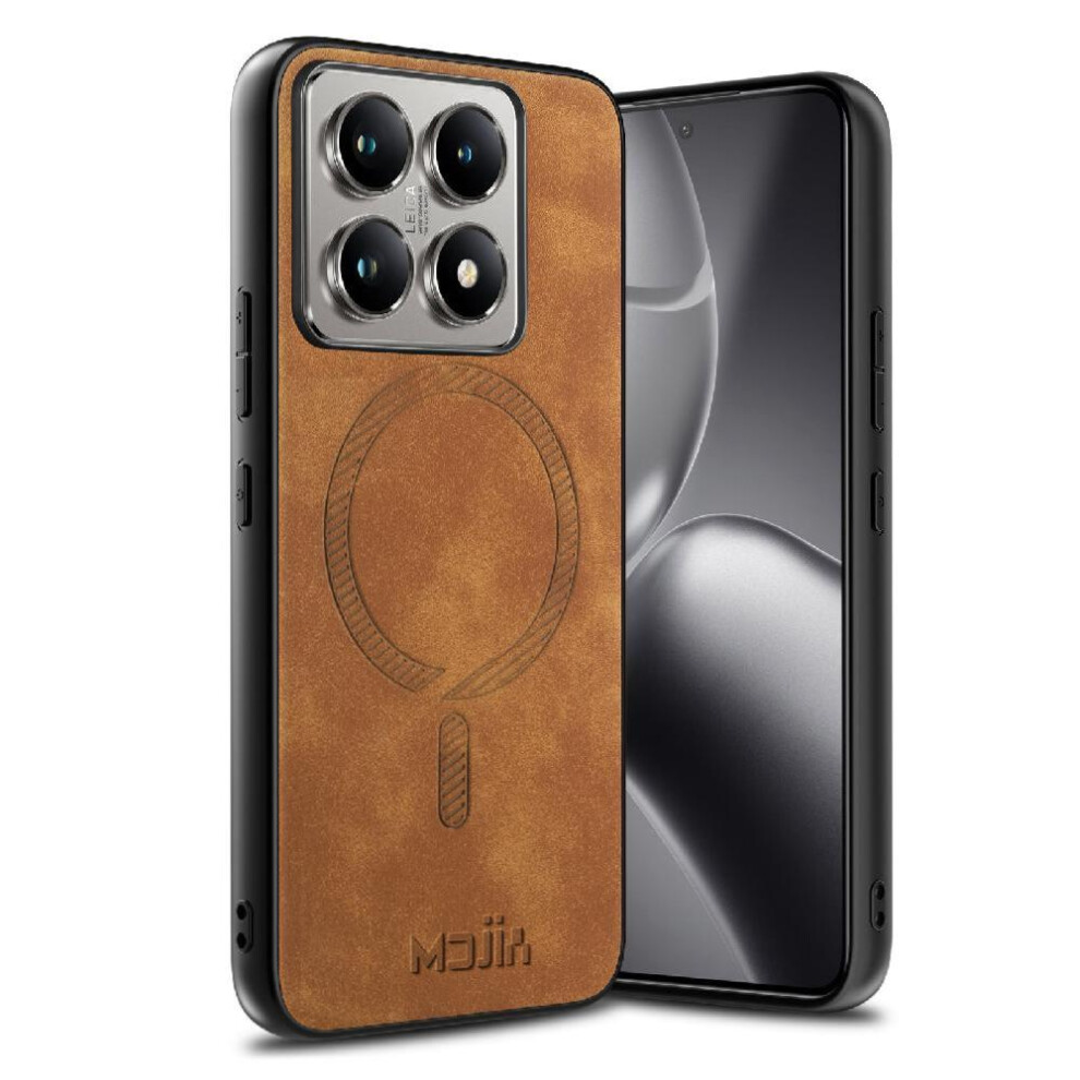 (Brown) Case For Xiaomi 14T Lightweight Slim Wireless Charging Magsafe Car Mounts Brown 764563456758