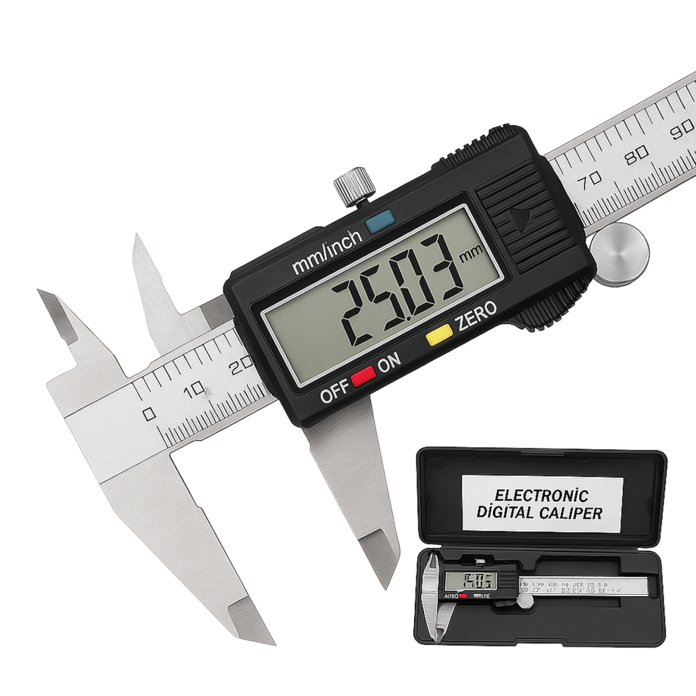 Digital Micrometer - Digital Caliper Vernier Electronic Gauge Tool - LCD Display, 150mm