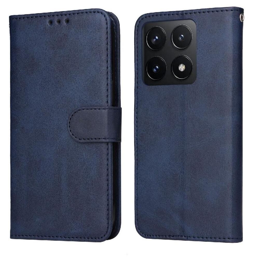 (Blue) Flip Case For Xiaomi 14T Card Slots Flip Cover Precise Cutouts Magnetic Closure Blue 764563457922