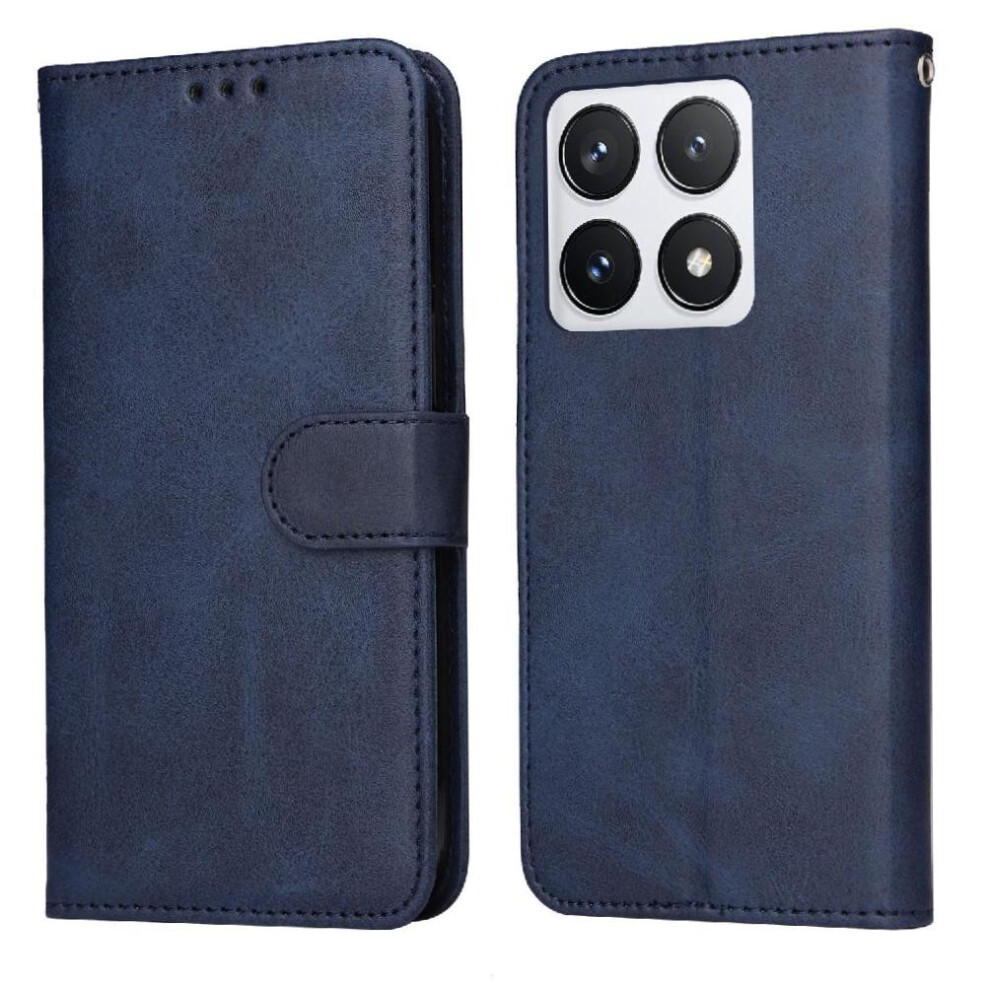 (Blue) Flip Case For Xiaomi 14T Pro Flip Cover Precise Cutouts Card Slots Magnetic Closure Blue 764563457977