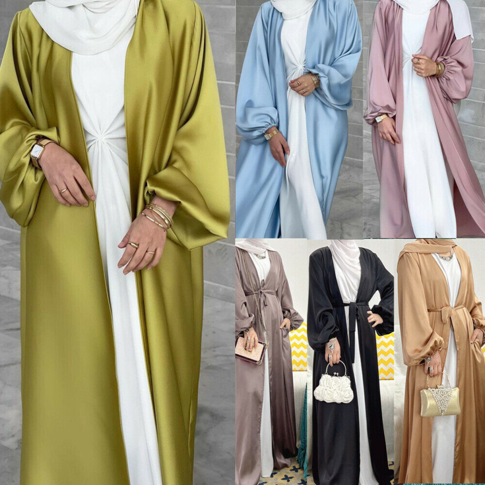 (03#Blue Cardigan, M) Dubai Open Kimono Cardigan Abaya Maxi Dress Muslim Women Kaftan Dress Robe Arab-image-OPC-PH5QHKZ-NEW
