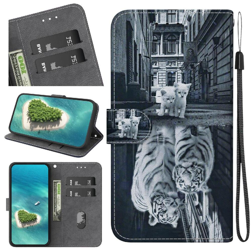 (C6) Flip Case For Xiaomi 14T 5G Pu Leather Card Slots Magnetic Closure Butterfly Flower Painted Wallet 764563459834