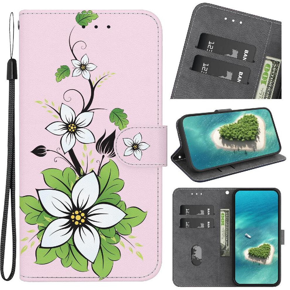 (C9 ) Flip Case For Xiaomi 14T 5G Pu Leather Card Slots Magnetic Closure Butterfly Flower Painted Wallet 764563459865