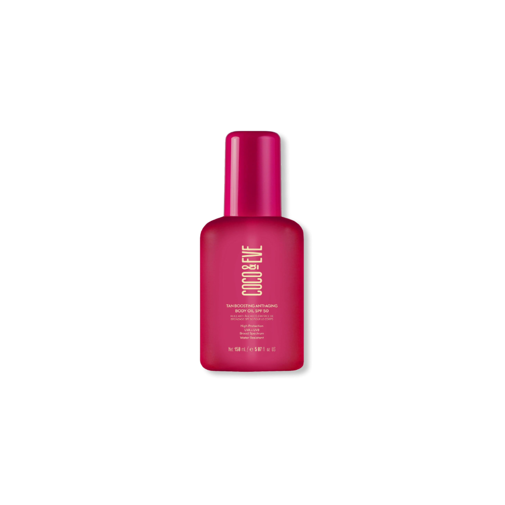 Coco & Eve Tan Boosting Anti-Aging Body Oil SPF50 - Tanning Accelerator Spray, UVA UVB Sun Protection