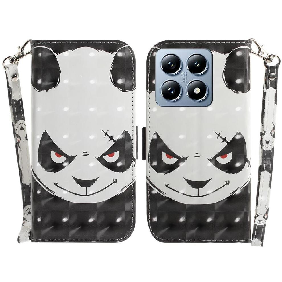 (C1 ) 3D Painted Protective Case For Xiaomi 14T 5G Wallet Card Slots Lanyard Magnetic Closure Pu Leather 764563460779