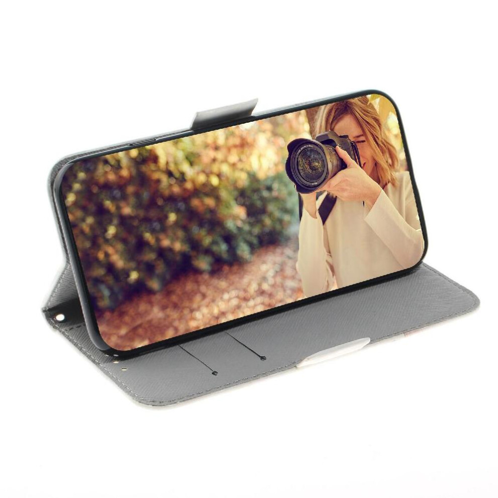 (C11 ) 3D Painted Protective Case For Xiaomi 14T 5G Wallet Card Slots Lanyard Magnetic Closure Pu Leather 764563460878