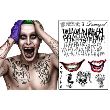 (A)Nieuwe Mode Halloween Feest Joker Jared Leto Tijdelijk Gezicht Mond Tattoo Cosplay