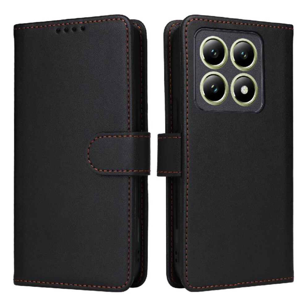 (Black) Flip Case For Xiaomi 14T Wallet Rfid Blocking Flip Cover Detachable Design Wireless Charging Black 764563461721