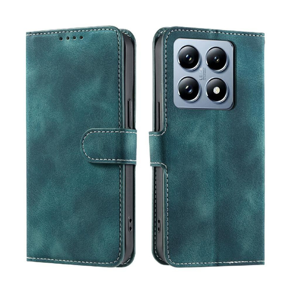 (Green) Flip Case For Xiaomi 14T Pu Leather Wrist Strap Wallet Card Slots Kickstand Magnetic Green 764563462308