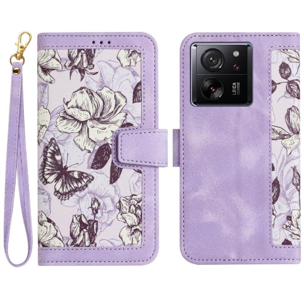 ( Violet) Wallet Case For Xiaomi 14T Magnetic Closure Pu Leather Anti Scratch Card Holder Kickstand Light 764563462957