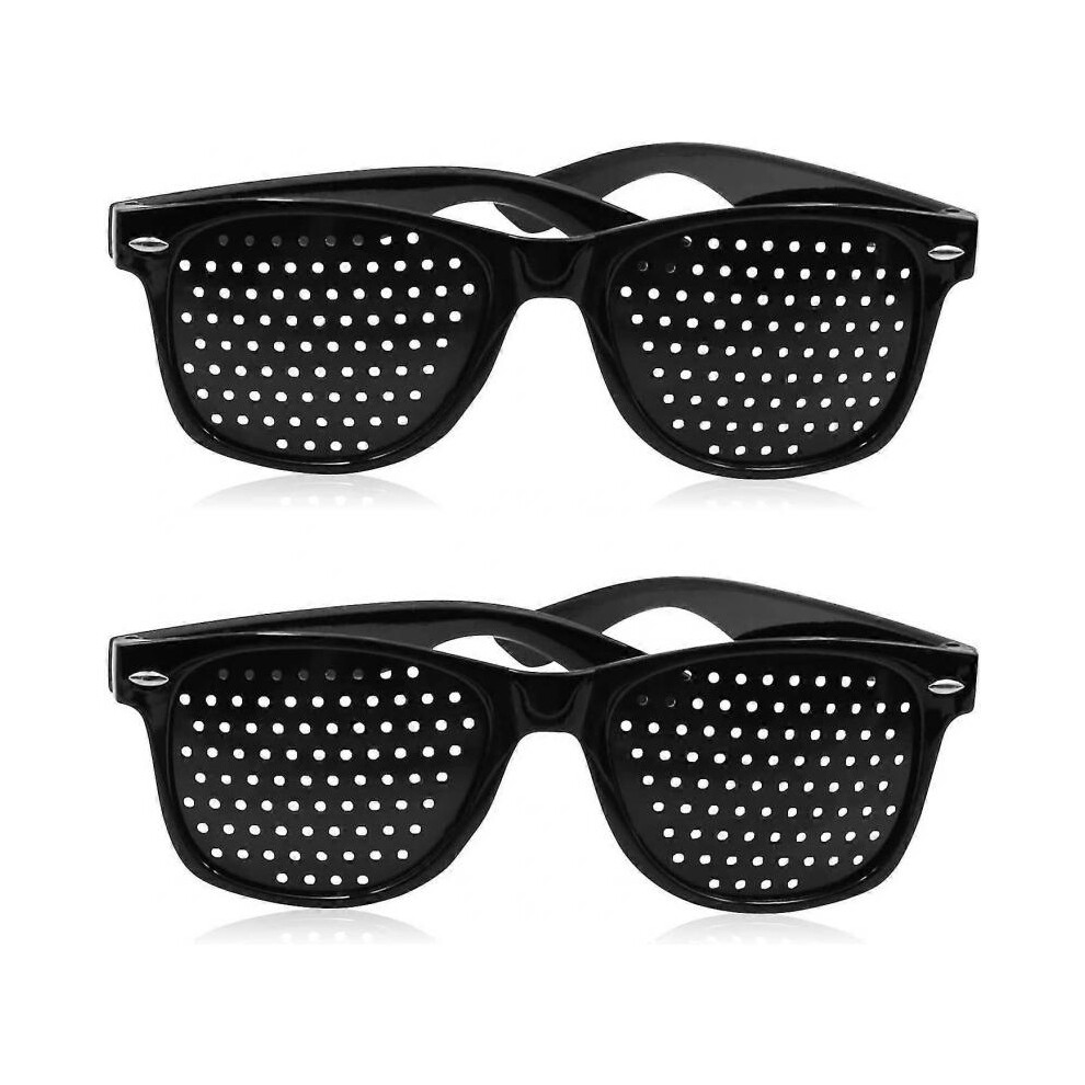 2Pack Pinhole Glasses For Improving Vision, Unisex Eyesight Strengthening Pinhole Glasses Black