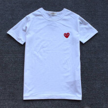 (White,L)Comme Des Garçons CDG Play Kleine Rode Hart Katoenen Korte Mouw T-Shirts Mode
