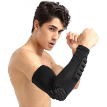 Elbow Pad Compression Shooter Sleeve Men Women Arm Sleeves for Basketball Volleyball Baseball Softball Running Fishing Tennis Elbow Size L (Black)