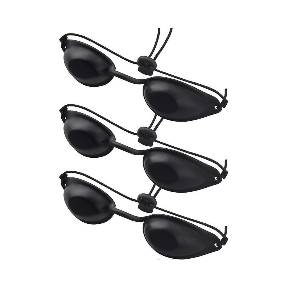 3pcs Uv Protective Glasses, Suitable for Ipl Uv Led Beauty Laser Treatment, Black Protective Glasses
