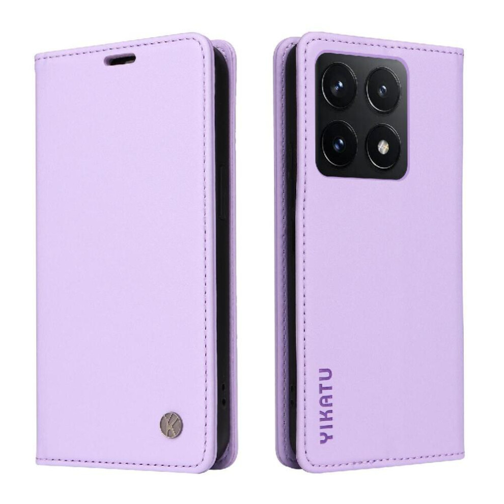 (Purple) Flip Case For Xiaomi 14T With Card Slots Strong Magnetic Attraction Faux Leather And Full Matte Tpu And Stand Functionality Purple 764563465712