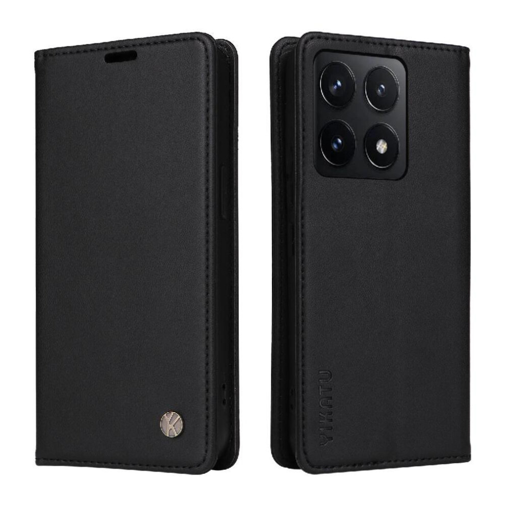 (Black) Flip Case For Xiaomi 14T With Card Slots Strong Magnetic Attraction Faux Leather And Full Matte Tpu And Stand Functionality Black 764563465705