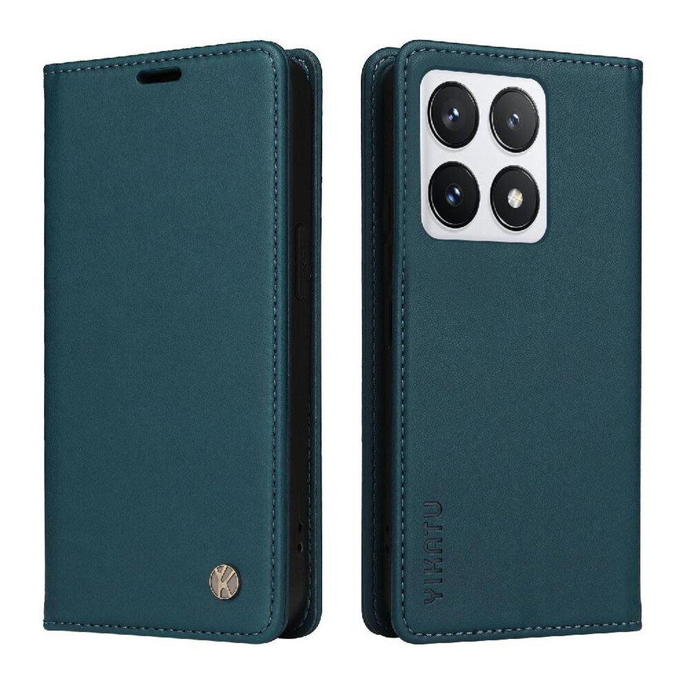 (Blue) Flip Case For Xiaomi 14T Pro Strong Magnetic Attraction Faux Leather And Full Matte Tpu With Card Slots And Stand Functionality Blue 764563465750