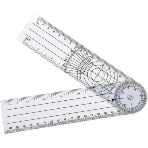 Goniometer Quick Angle Protractor Measuring Tool, 1 Pack, White