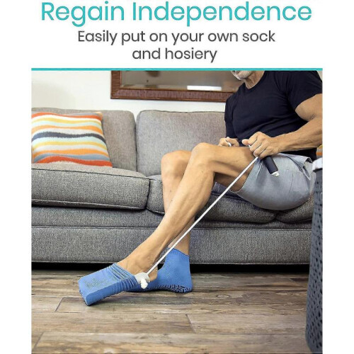 Sock Aid - Easy On and Off Stocking Slider - Pulling Assist Device - Compression Sock Helper Aide Tool 1