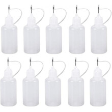 10pcs Plastic Bottles with Nozzles, Precision Tip Applicator Squeeze Bottles for Glue Paint20ml