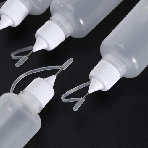 10pcs Plastic Bottles with Nozzles, Precision Tip Applicator Squeeze Bottles for Glue Paint20ml 2