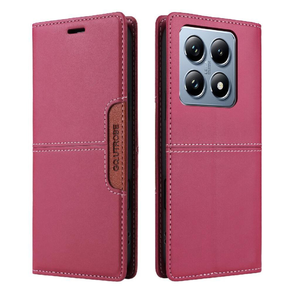 (Red) Flip Case For Xiaomi 14T Pro Wallet Rfid Blocking Shockproof Flip Cover Red 764563466559