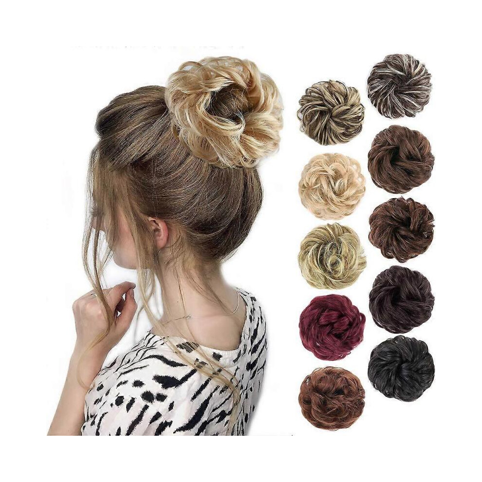 1PCS Messy Hair Bun Hair Scrunchies Extension Curly Wavy Messy Synthetic Chignon for women Updo Hairpiece.