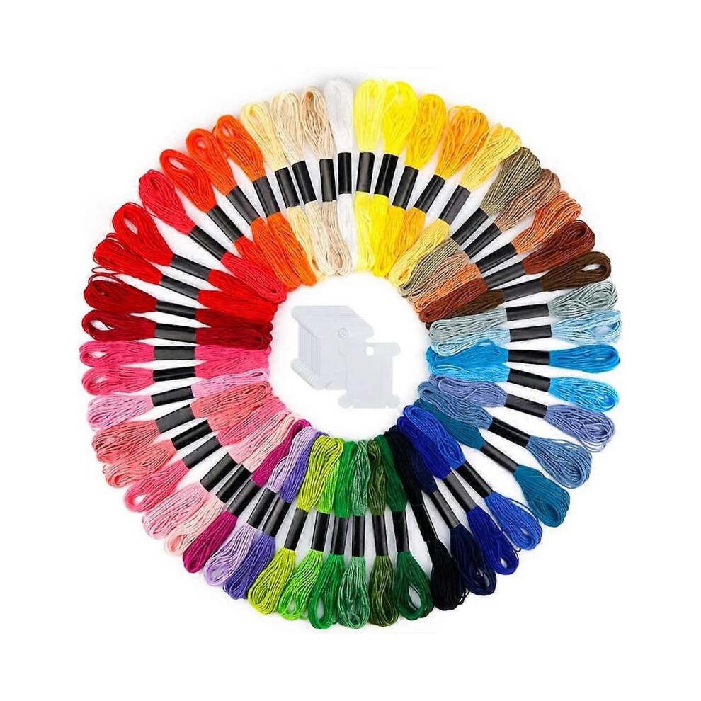 Embroidery Floss 50 Skeins, Friendship Bracelets String With 12 Pieces Floss Bobbins Blue/Green/Red
