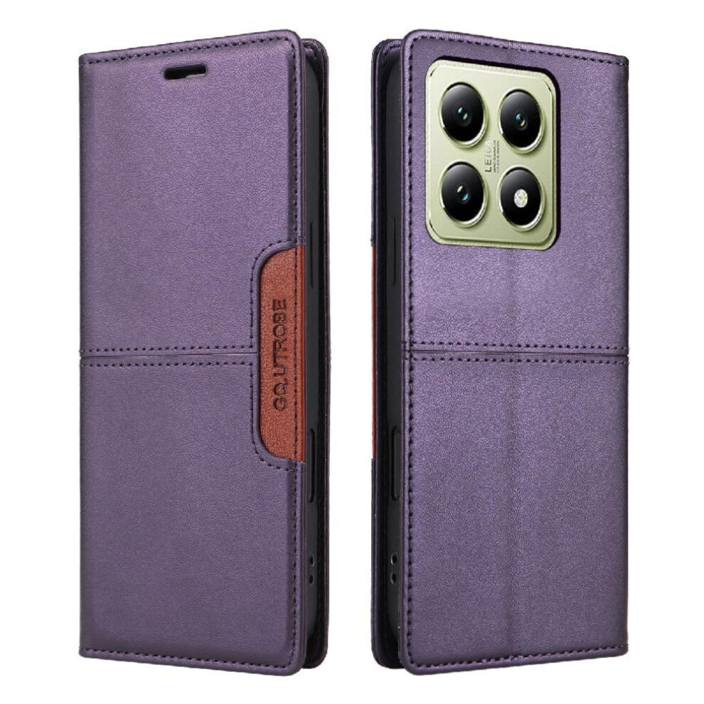 (Purple) Flip Case For Xiaomi 14T Flip Cover Wallet Shockproof Rfid Blocking Purple 764563466627