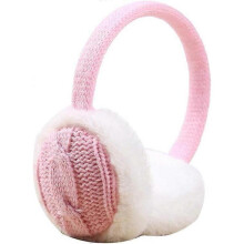 (Pink) Winter Ear Muffs - Knitted Plush Fluffy Ear Warmers - Unisex Winter Warm Earmuffs for Womens Girls Outdoor Cycling Running Skiing Ladies Gift