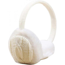 (White) Winter Ear Muffs - Knitted Plush Fluffy Ear Warmers - Unisex Winter Warm Earmuffs for Womens Girls Outdoor Cycling Running Skiing Ladies Gift