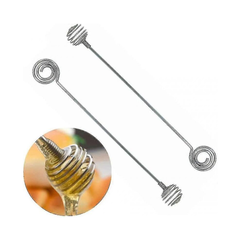 2 Pieces 304 Stainless Steel Honey Stick Dippers Spoon Stirring Bar Swizzle Stick