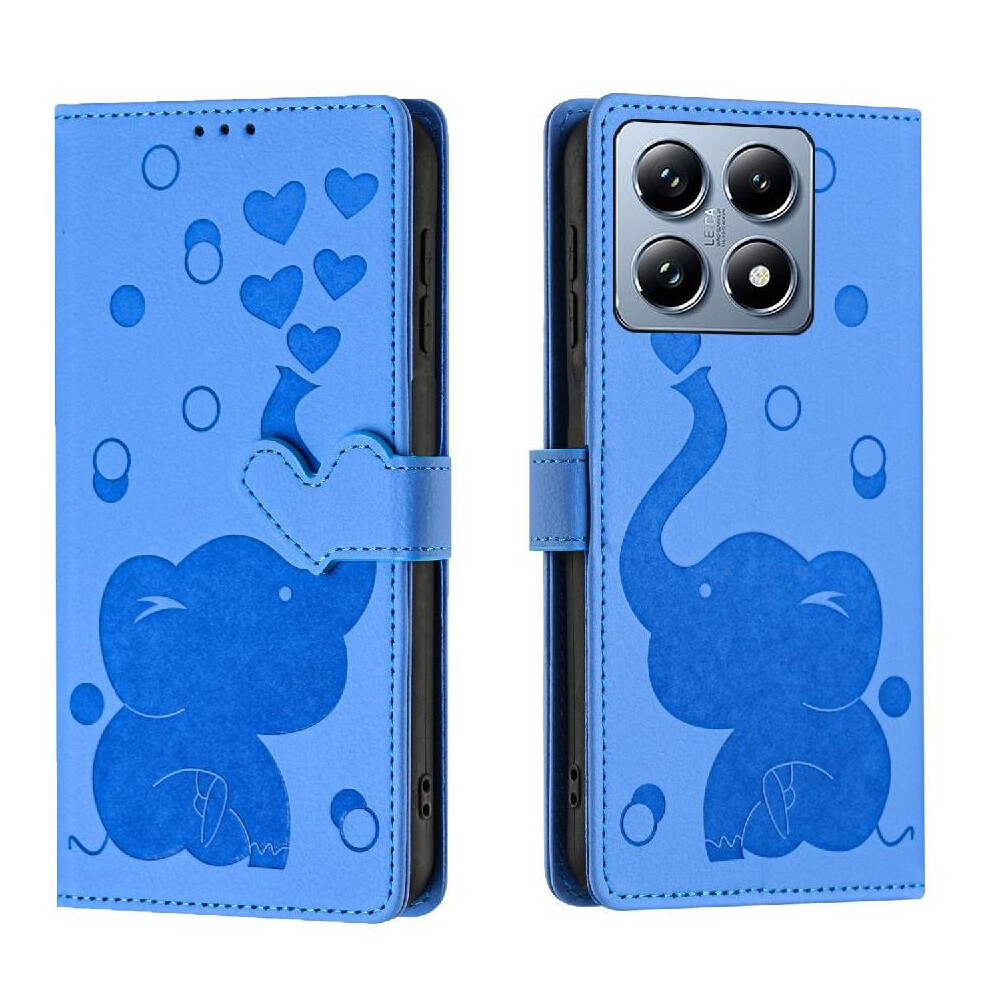 (Blue) Flip Case For Xiaomi 14T Pro Three Card Slots Kickstand Premium Leather Blue 764563467327