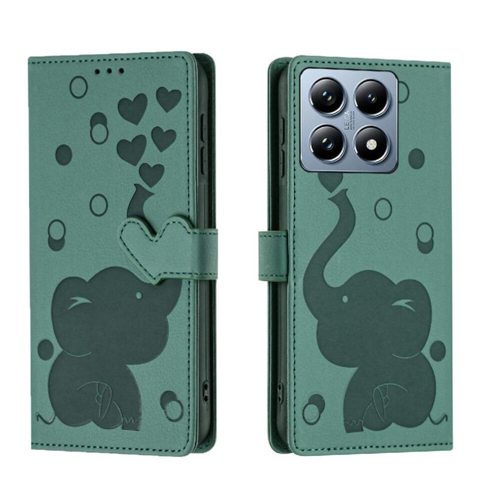 (Green) Flip Case For Xiaomi 14T Three Card Slots Premium Leather Kickstand Green 764563467389