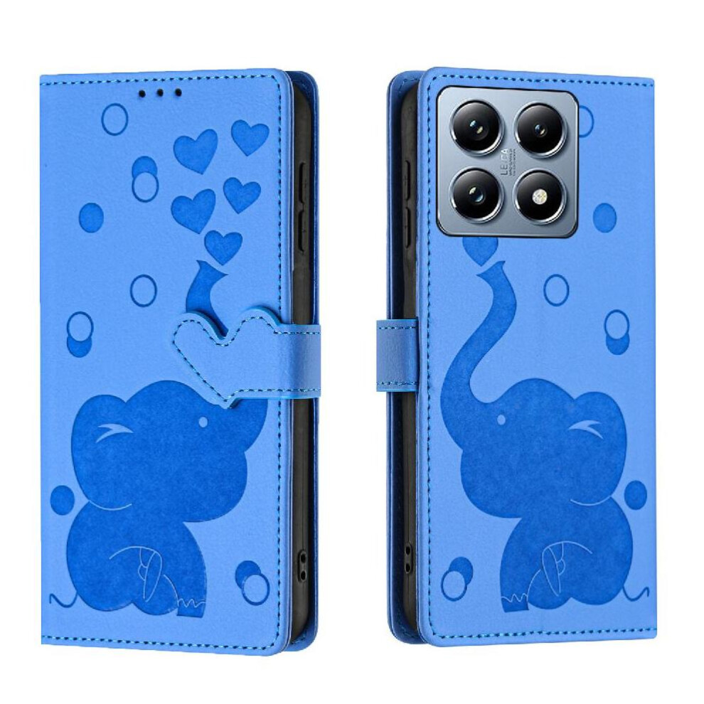 (Blue) Flip Case For Xiaomi 14T Three Card Slots Premium Leather Kickstand Blue 764563467372