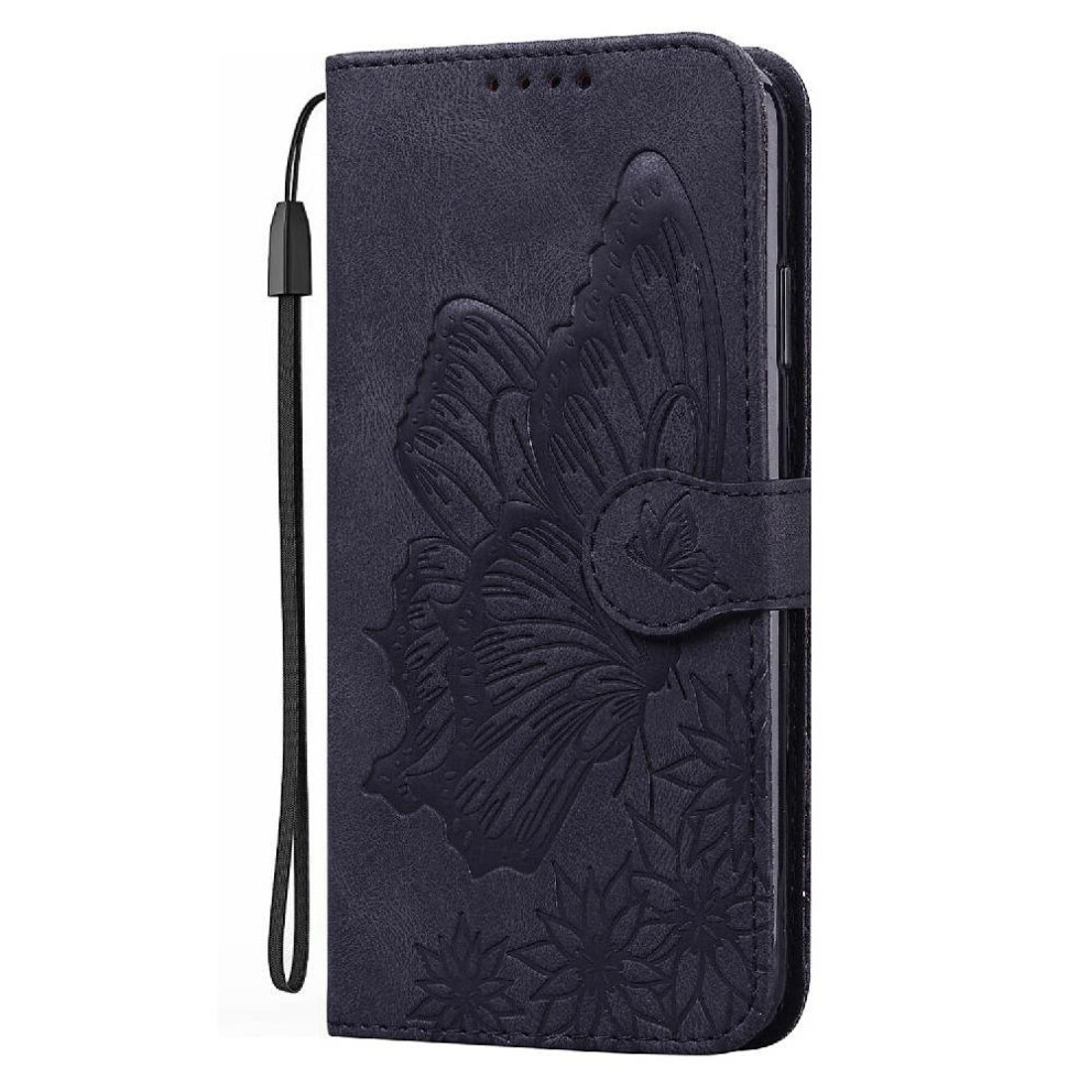 (Black) Flip Case For Xiaomi 14T Card Slots Holder Pu Leather Wallet Big Butterfly Magnetic Closu Black 764563467624