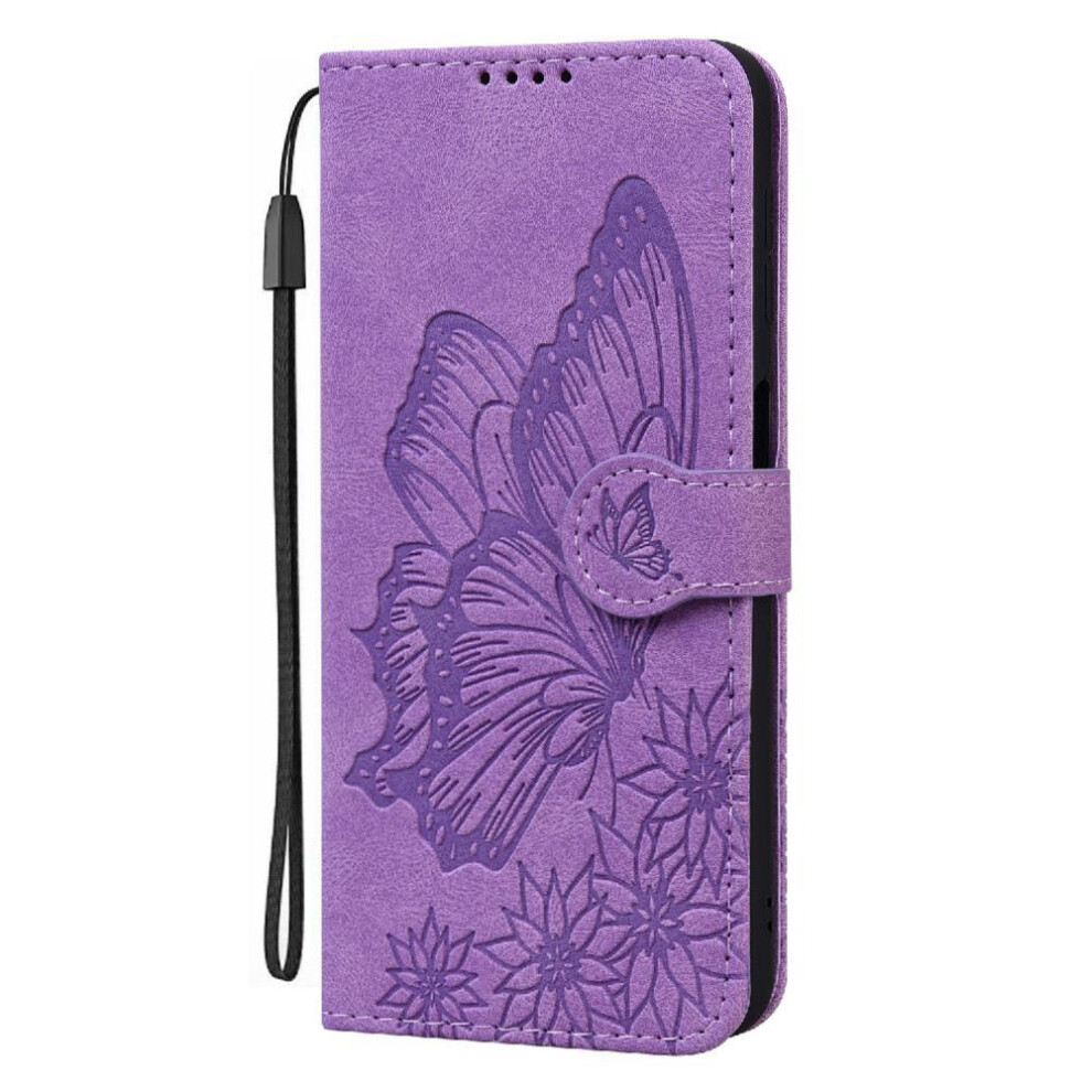 (Purple) Flip Case For Xiaomi 14T Card Slots Holder Pu Leather Wallet Big Butterfly Magnetic Closu Purple 764563467631
