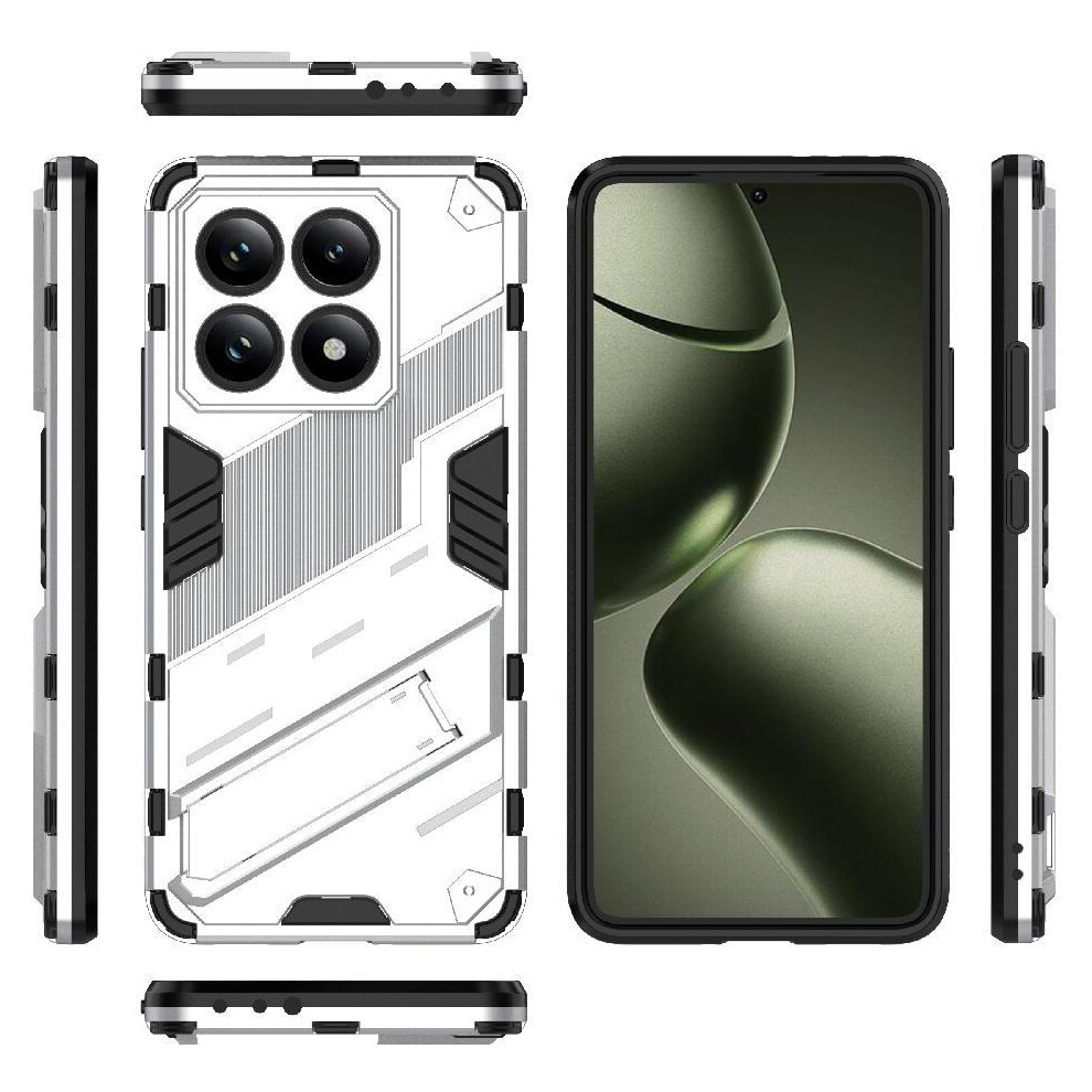 (Silver) Case For Xiaomi 14T Pro Kickstand Protective Cover Rugged Military Silver 764563467945
